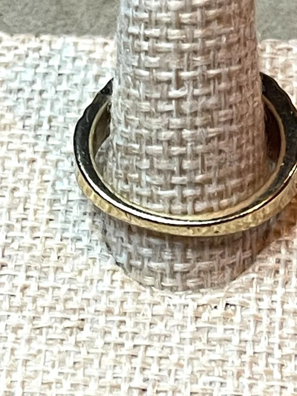 Vintage 70s Edwardian Style Gold Tone Nugget Solitaire Ring Men Size 9.25